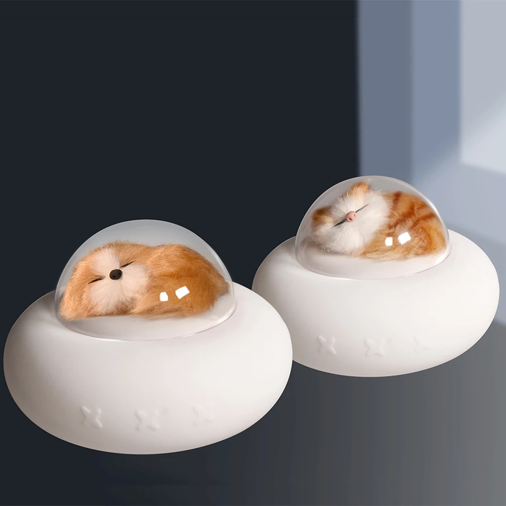 

LED Night Light Pet Spaceship Shape Silicone Decor Dimmable Timer USB Charging Children Bedroom Bedside Adjustable Ornament Lamp