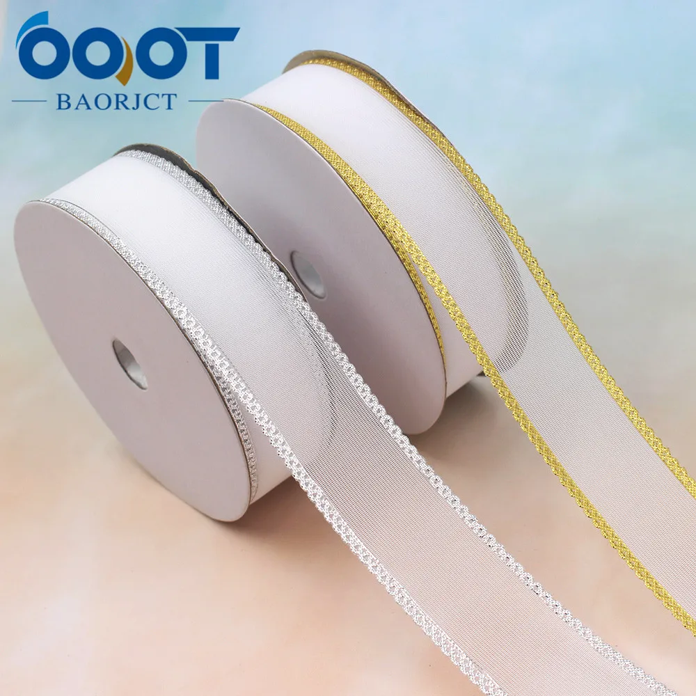 L-20325-184 OOOT BAORJCT 5 ярдов 25 мм двусторонняя бронзовая прозрачная пряжа для украшения
