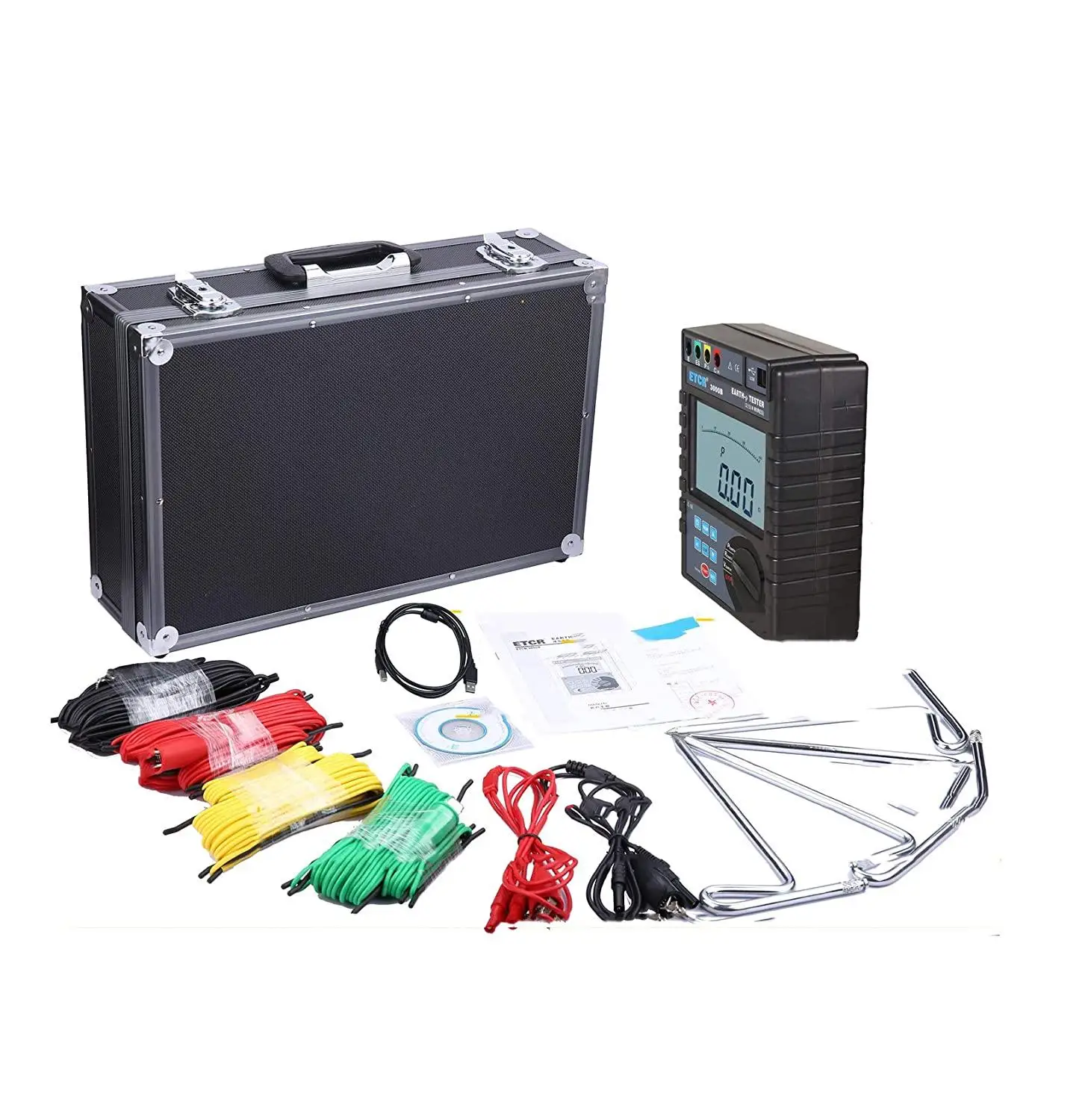 Измерение сопротивления заземления с сопротивлением тестер удельного почвы 0.00Ωm