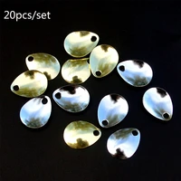 20pcslot fishing spinner rings blades smooth nickel spoons plaice tackle craft diy bait fishing tool lure accessories