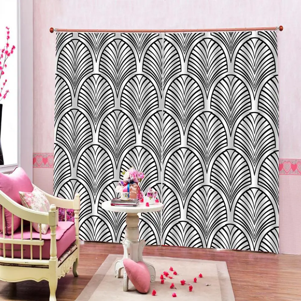 Простой стиль 3D цифровая печать для гостиной спальни затемненная картина узор