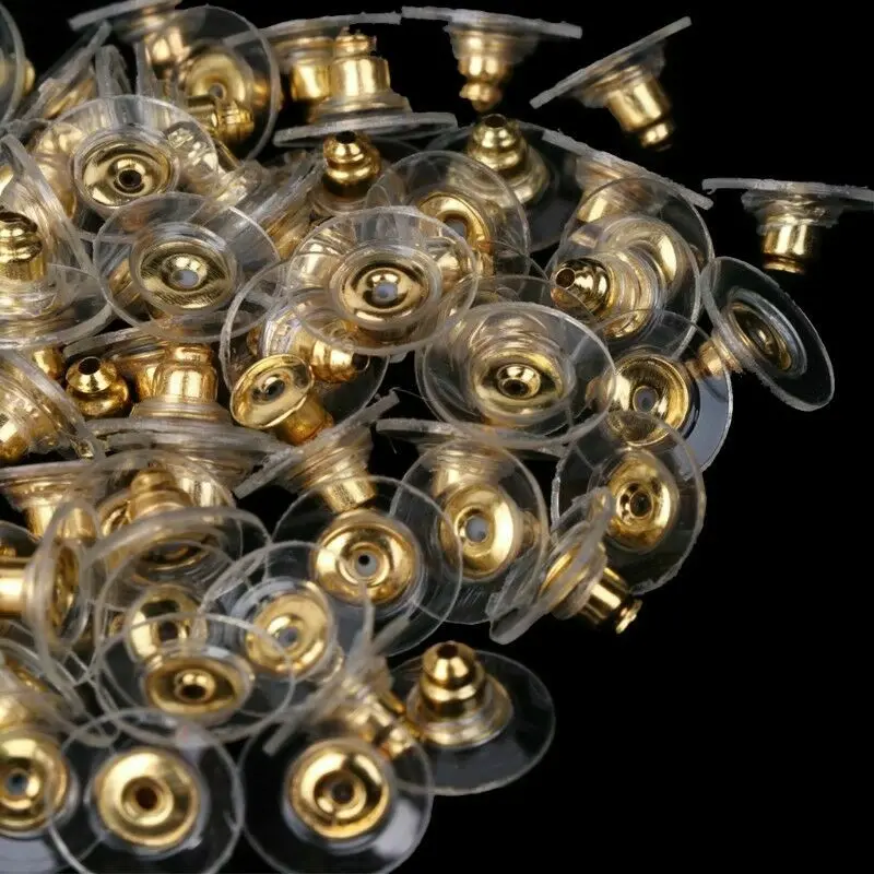 

100Pcs Hypoallergenic Bullet Earring Back Safety Clutch with Pad New Accessories