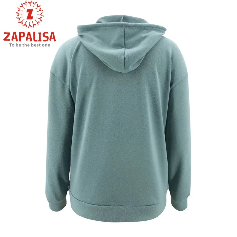 

Fashion Women Soft Plush Hoodies Drawstring Design Hooded Decor O-Neck Long Sleeve Solid Color Spring Autumn Casual Loose Top