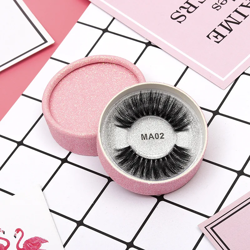 

Flash Girl 3D False Mink Eyelashes 3D Silk Protein Lashes 100% Handmade Natural Eye Lash Makeup with Pink Gift Box MA02