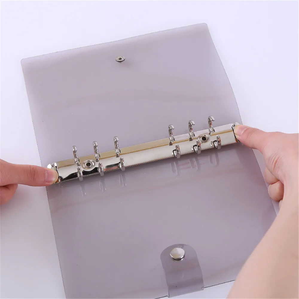 Прозрачная Черная Обложка из ПВХ для блокнота A5 A6 свободный лист прозрачная