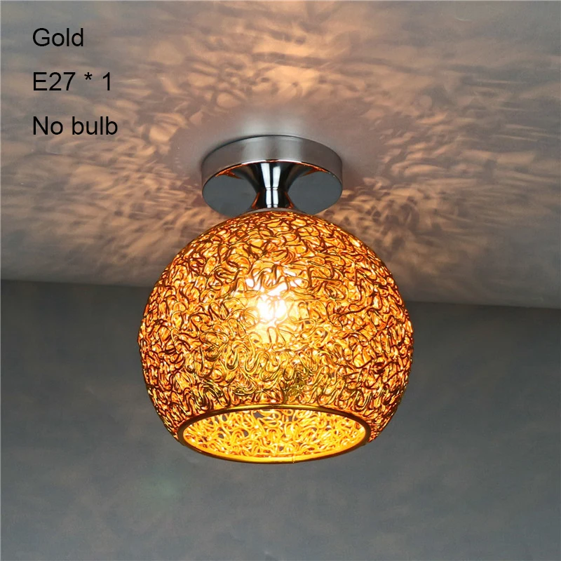 Gold no bulb Светодиодный потолочный светильник, современный потолочный светильник, промышленный плафон, светодиодный светильник, потолочный светильник для гостиной, спальни, коридора, крыльца, балкона, для дома, E27 - Цвет корпуса: Gold no bulb