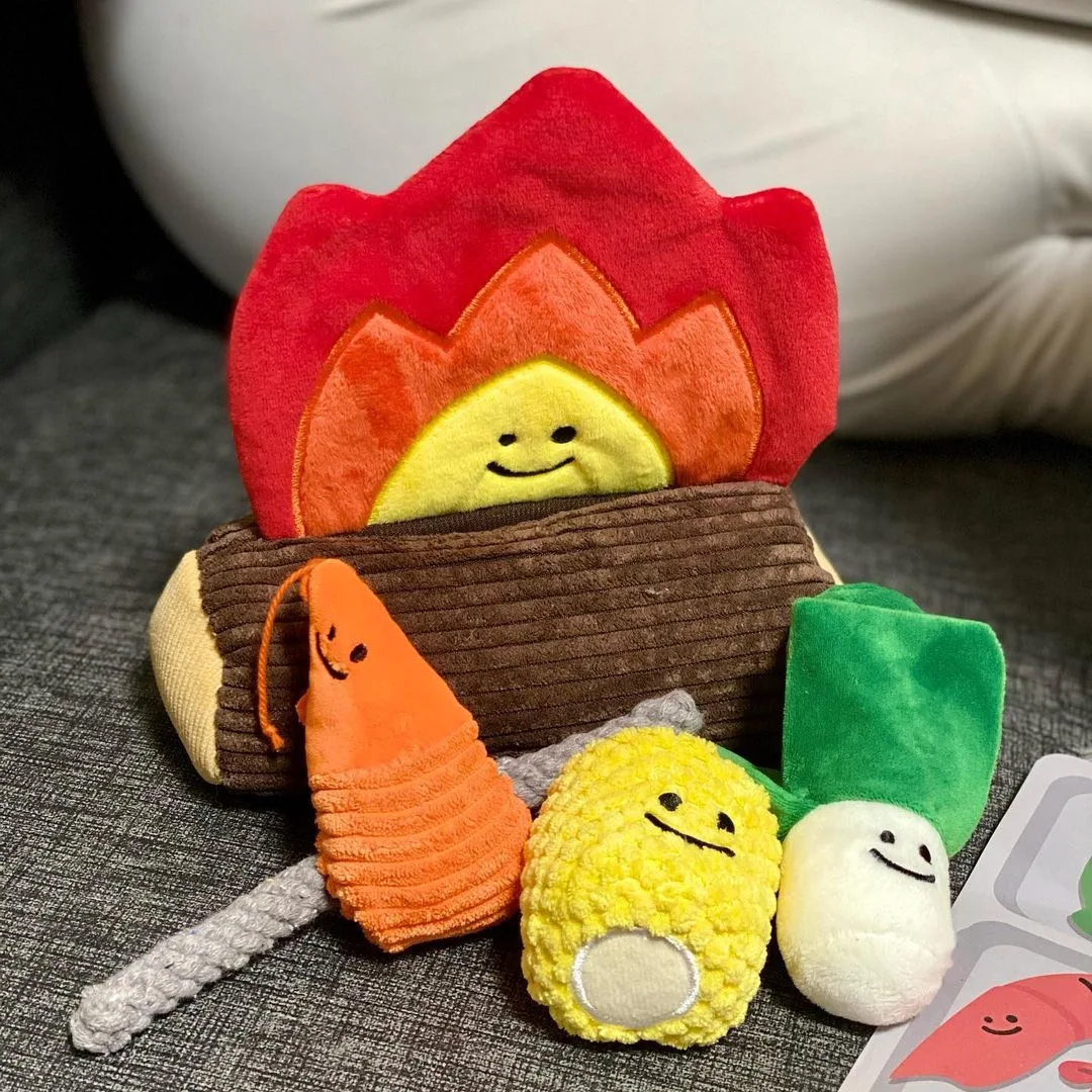 

Bonfire BBQ Set Camping Barbecue Single Dogs Hidden Food Sniffing Toys Pet Sounding Toys Interactive Puzzle Game Dog Toy