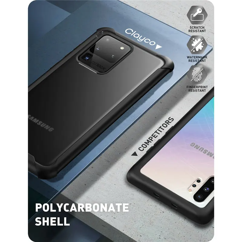 for samsung galaxy s20 ultra case clayco forza full body rugged cover built in screen protector compatible with fingerprint id free global shipping