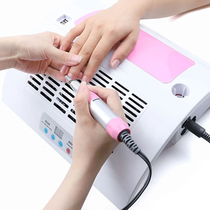 

1 шт. многоцелевой фототерапевтический аппарат 5 в 1 аппарат для ногтей полировщик пылесос Интегрированная машина для двух рук лампа для вып...