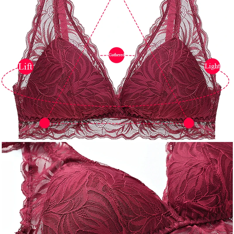 Сексуальный кружевной бюстгальтер чашечки расположены рядом комплекты Для