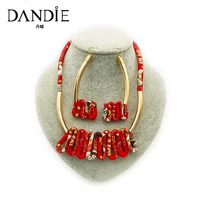 2020 fashion necklace sets female ethnic wind cloth rope necklace earring set ethnic colourful female jewelry sets