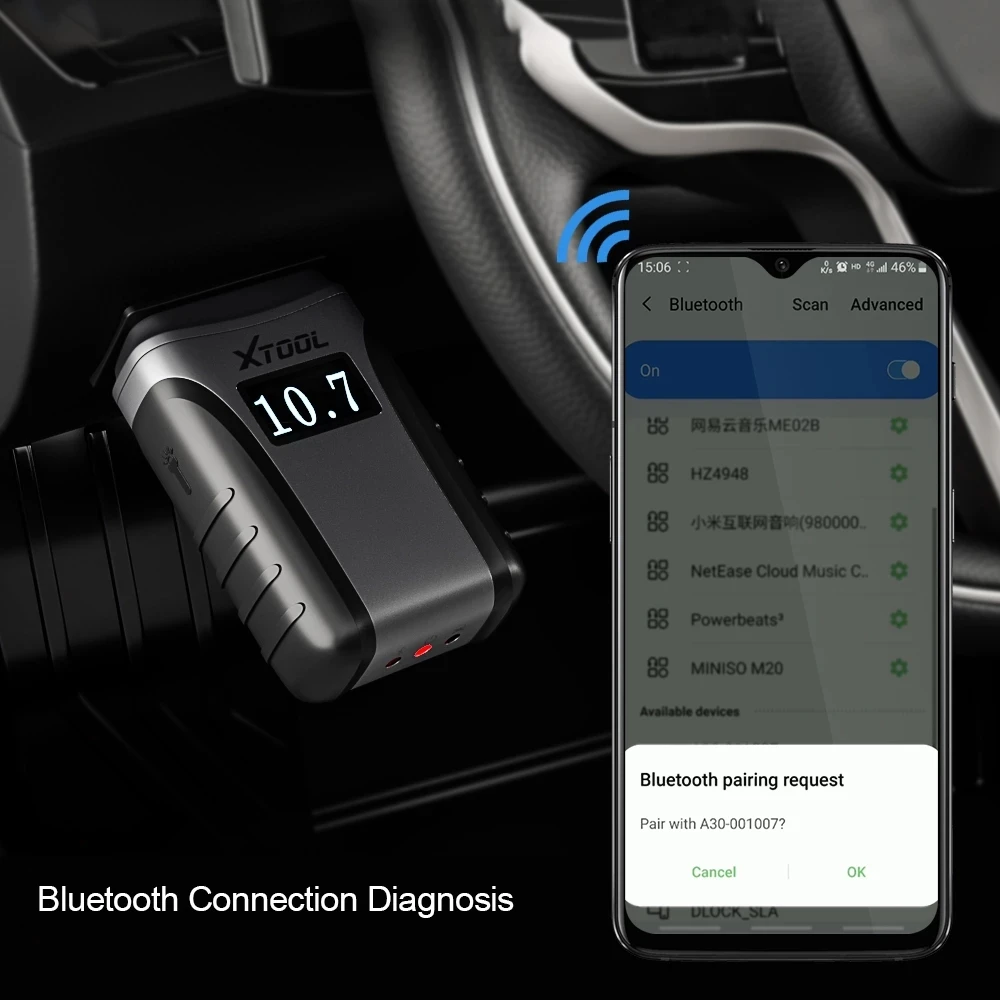 Сканер XTOOL A30M OBD2 для полной диагностики автомобиля с 21 видами специальных функций