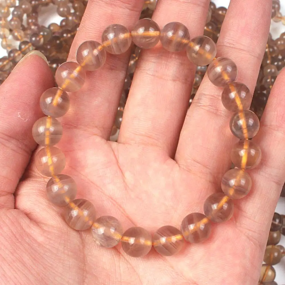 Новые Модные Полосатые желтые бриллиантовые бусины 8 мм из натурального камня