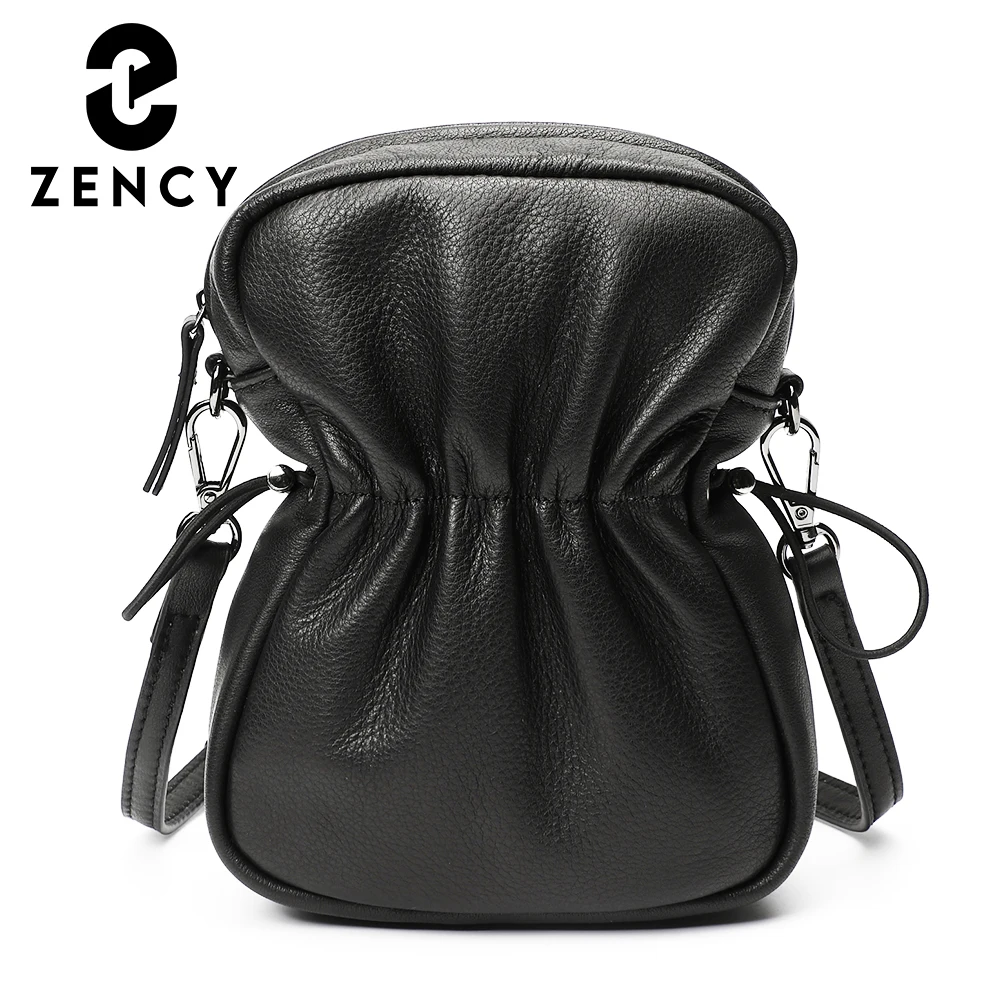 

Zency новая женская сумка из натуральной кожи через плечо черная модная дизайнерская маленькая сумка через плечо женская индивидуальная Летн...