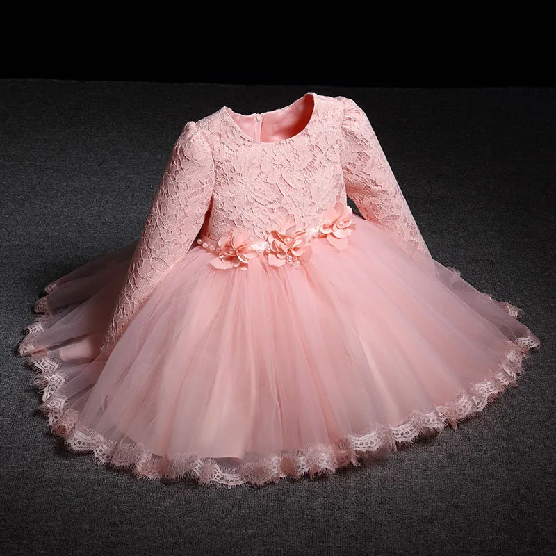 Fashion Lace Toddler White Red Pink Ball Gown Kids Girls Party Winter Dress Clothes for Children 12month To 9 10 12 Years | Детская