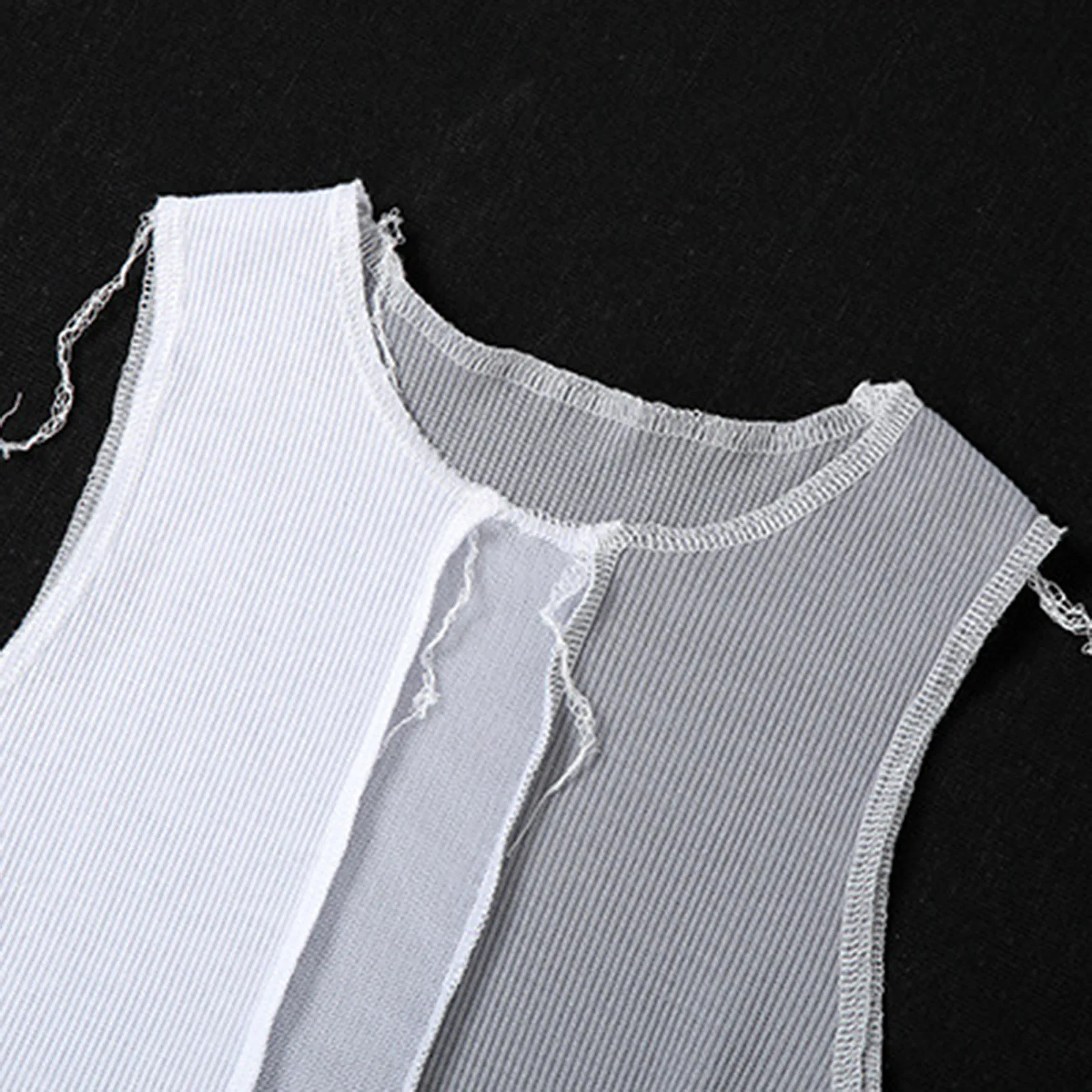 Повседневное женское платье с круглым вырезом и без рукавов Прозрачный сетчатый