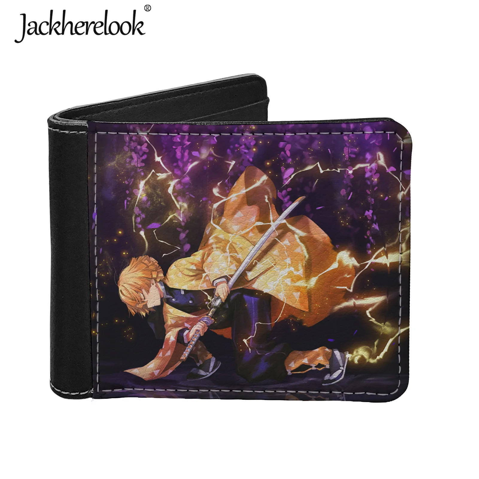 

Jackherelook Demon Slayer Print Billfold Wallet for Men Luxury PU Leather Card Holder Wallet for Men Durable Coin Purse for Male