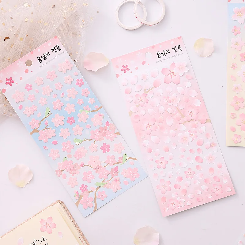 1 шт./лот Kawaii Стикеры романтические вишня в цвету рук милые декоративные наклейки