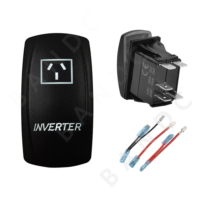 

INVERTER Rocker Switch 5P ON-OFF SPST White Led Lights Push Switch for Car Boat Carling RV SUV Van，Jumper Wires，Auto Accessory