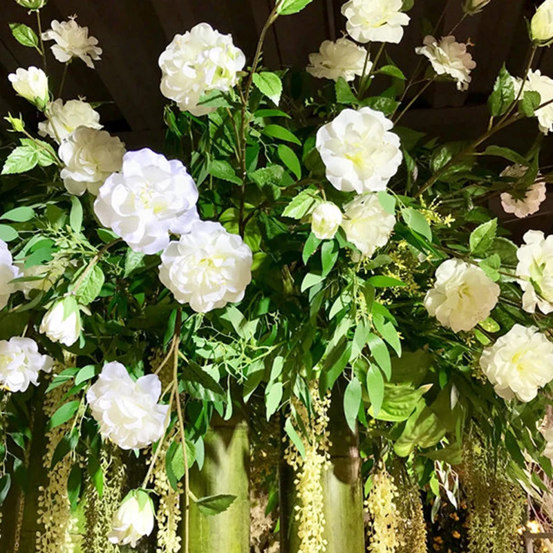 Искусственная ивовая веточка 5 ветвей акриловая плетеная модная зеленая для