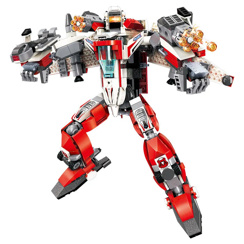 with no box 747 pcs 3301 485 шт деформационный Робот красный колесница обучающий Строительный Блок игрушка для детей - Цвет: with no box 747 pcs