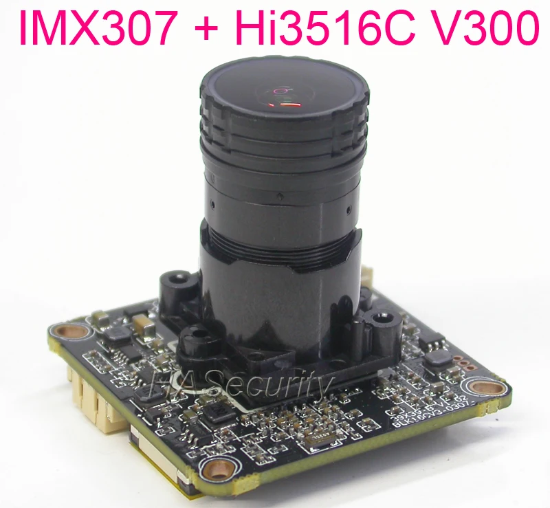 F0.95 Lens H.265 2MP 3MP 1/2.8" SONY STARVIS IMX307 CMOS sensor + Hi3516C V300 CCTV IP camera PCB board module +LAN cable |