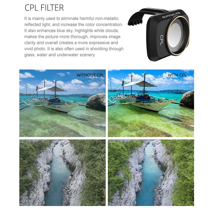 Фильтр объектива камеры MCUV ND4 ND8 ND16 ND32 CPL ND/PL набор фильтров для DJI Mavic Mini 2