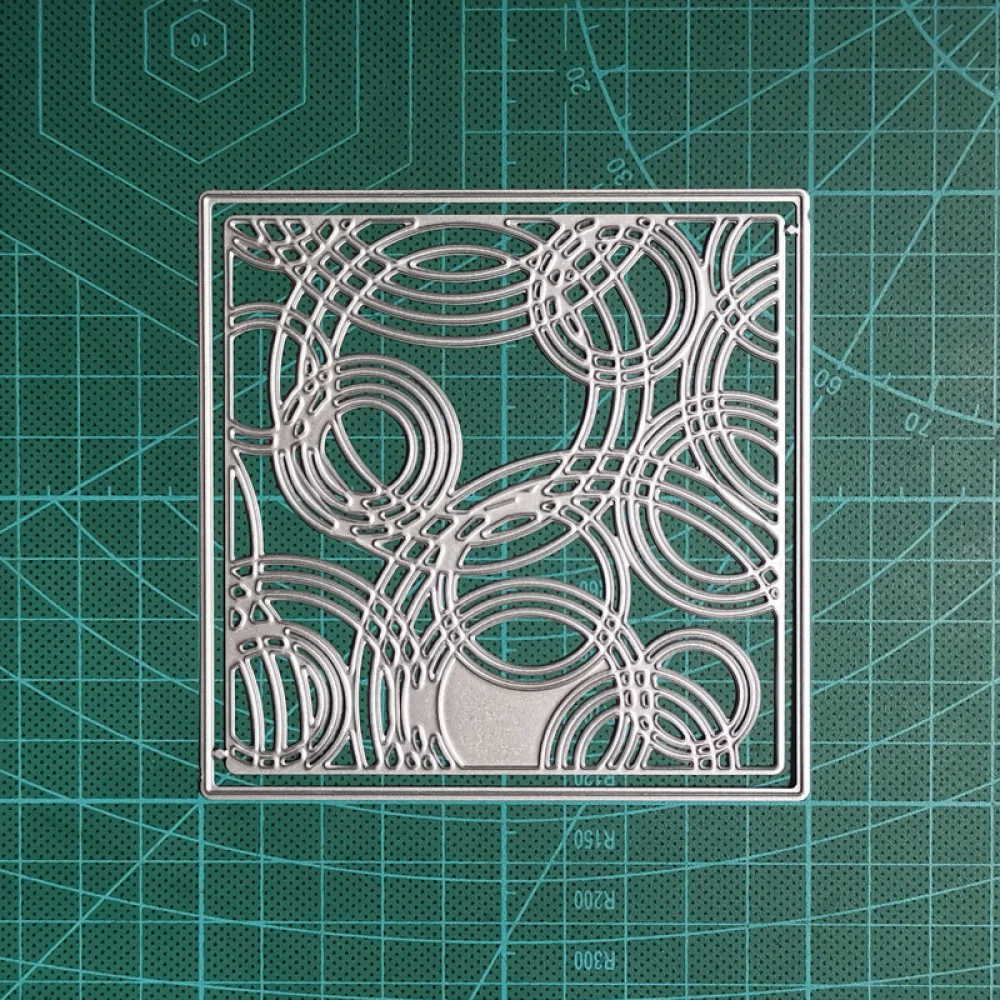 

Square Frame Circle Decoration Metal Steel Cutting Dies DIY Scrapbooking Photo Album Embossing Paper Cards 100*100MM