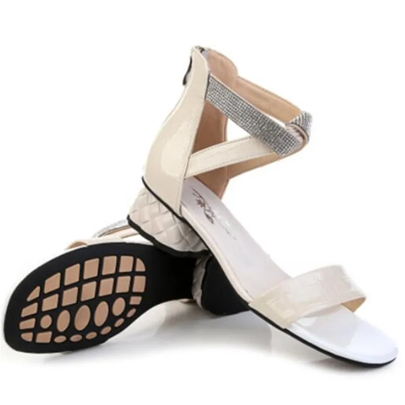

ZXRYXGS 2021 Summer Open Toe Roman Sandals Genuine Leather Bow Thick Heel Women's Sandals Shoes Temperament Large Size Sandals