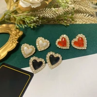 love heart stud earrings for woman cute women earring copper banquet jewelry gift decorations