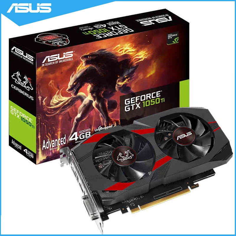 Asus CERBERUS-GTX 1050Ti-A4G Mainstream level Desktop Graphics Cards GDDR5 Boost 1417MHz PCI Express 3.0 GeForce GTX 1050Ti 4G