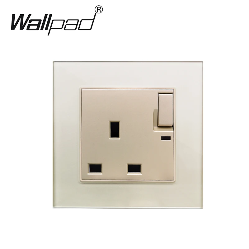 Великобритания гнездо питания штепсельная вилка стеклянная панель настенная UK