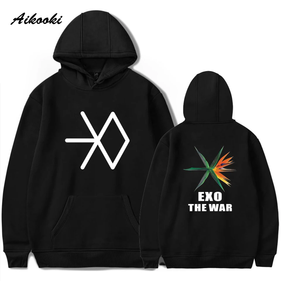Модные толстовки с надписью THE WAR Of спортивные свитера EXO для мужчин и женщин