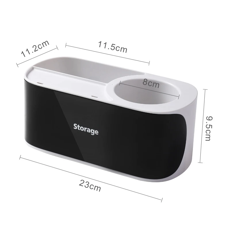 

Wall Mounted Hair Dryer Holder Self-Adhesive Blower Storage Rack Punch-free Bathroom Supplies Shelf Organizer