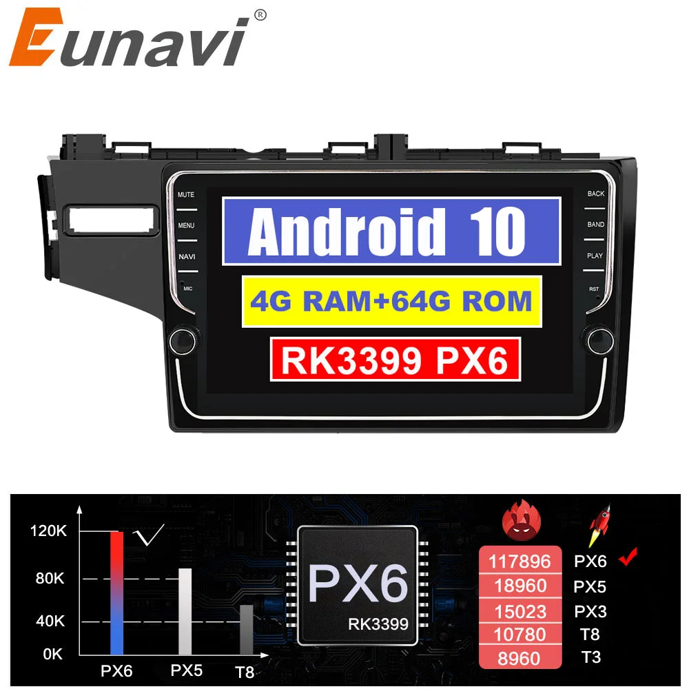 Eunavi 2 din 9 &quotAndroid Автомобильный мультимедийный Авто Радио стерео для 2014 2015 HONDA JAZZ FIT