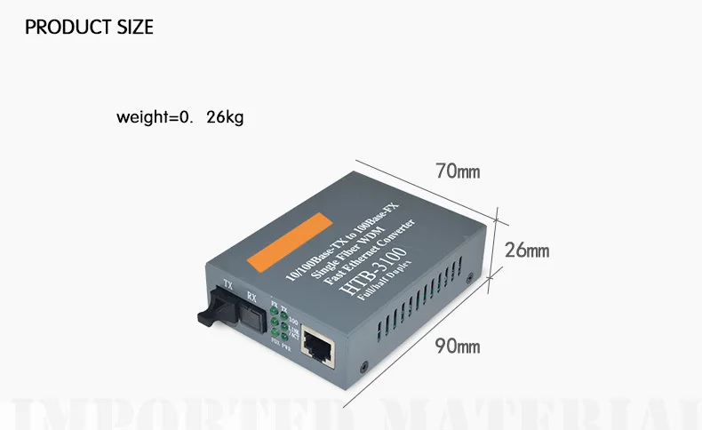 HTB-3100A/B 25KM SC netLINK 10/100Mbps Single-mode Single-fiber Fiber Media Converter A 1310nm-TX B 1550nm-TX