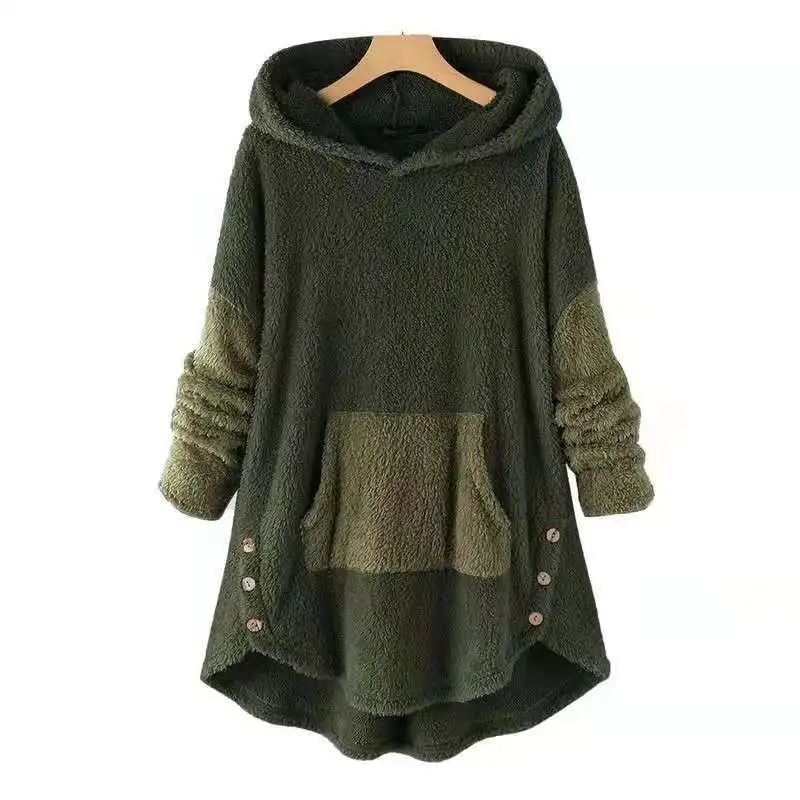

Autumn Women's Coat Korean Loose Plush Women's Solid Color Hoodie