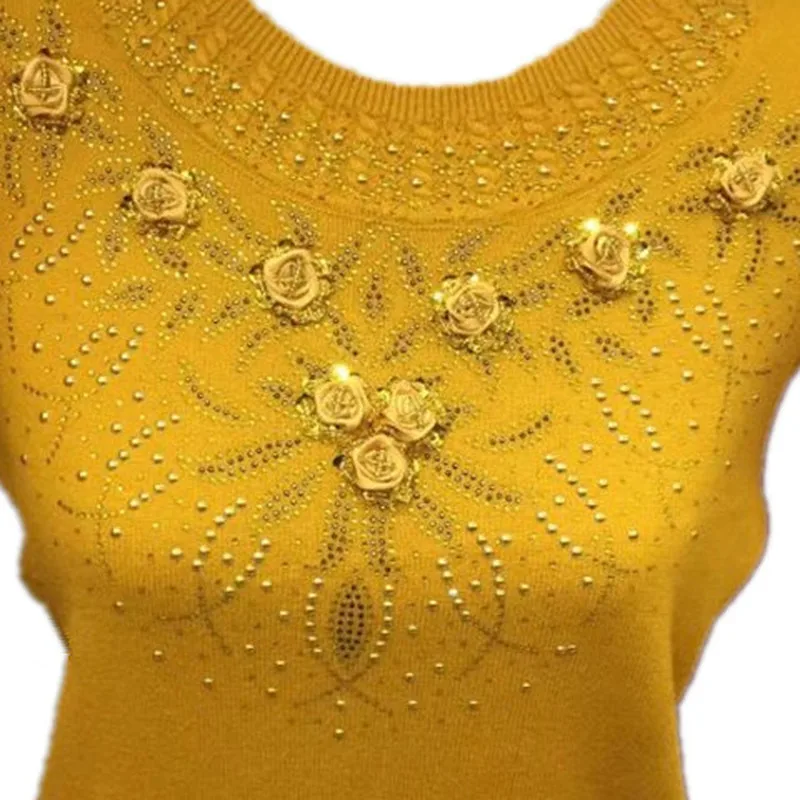 

2021 Fashion yellow sweater for women autumn winter knitted jumper sueter mujer lady's sweater pull clothes vetement femme XXXXL