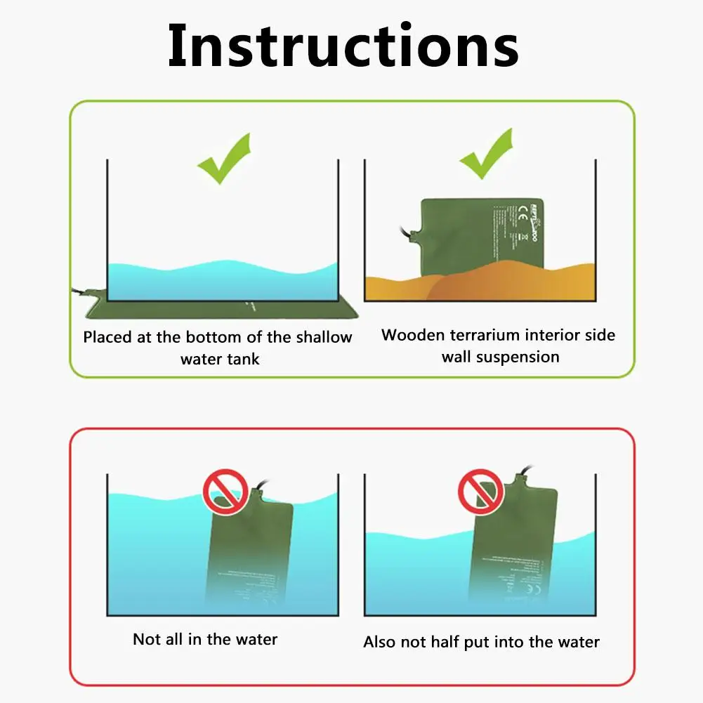 Водонепроницаемый коврик для подогрева домашних животных рептилий изоляционный
