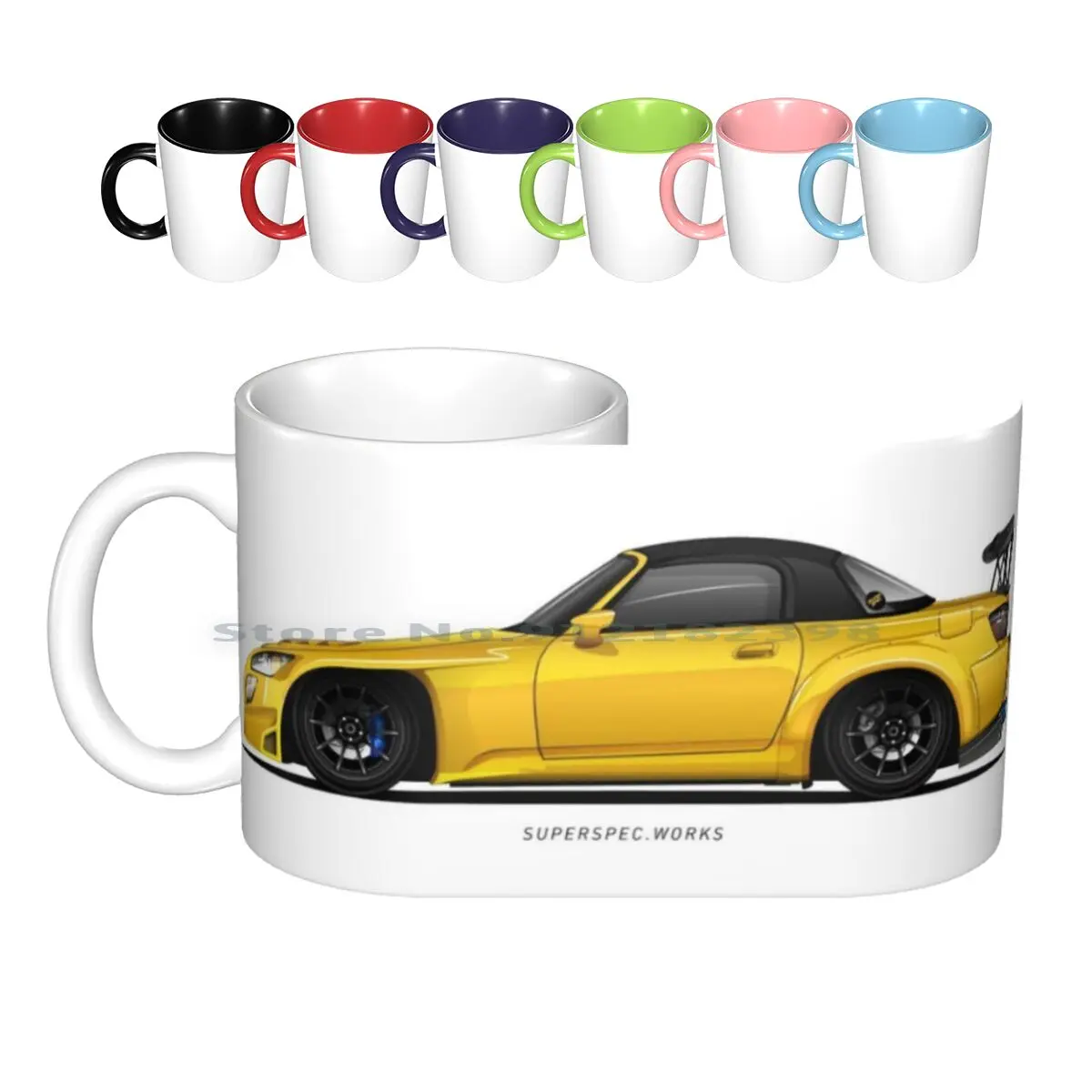 

Керамические кружки Super Spec S2k, кофейные чашки, Кружка для молока и чая S2000, ложка Jdm Voltex, импортный тюнер Super Spec, время атаки, гоночный супер