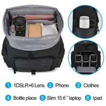 CADeN Camera Backpacks Water-resistant Large Capacity Bags for Men Women for Nikon Canon Sony DSLR Len Tripod Outdoor Travel Bag