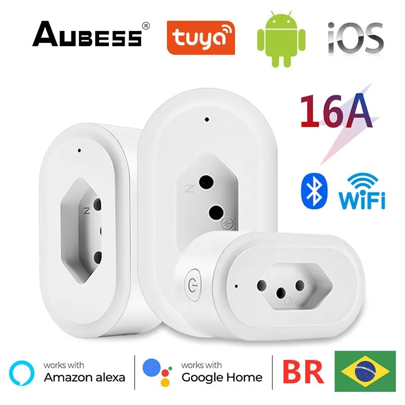 

Смарт-розетка Aubess, 16 А, с поддержкой Wi-Fi и Alexa и Google Assistant