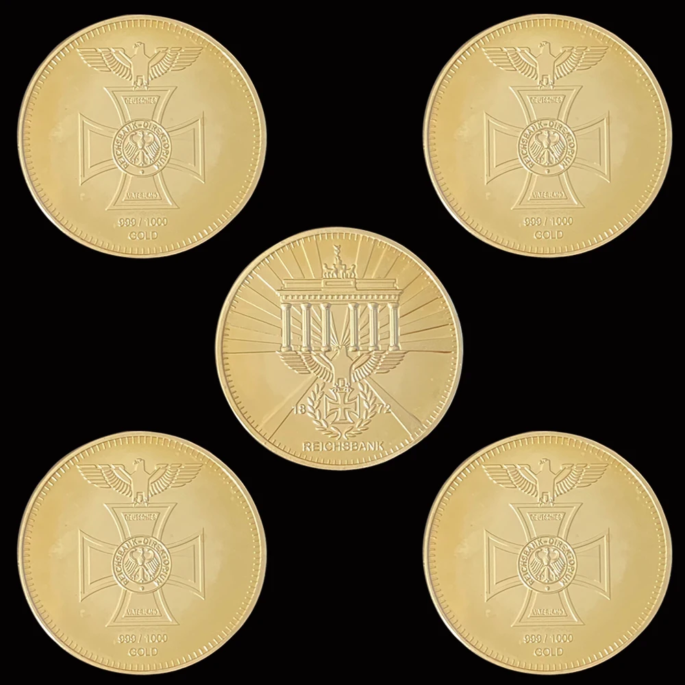 5 шт. 1872 Немецкий крест с орлом Рейхсбанка золото Direktorium металлические монеты