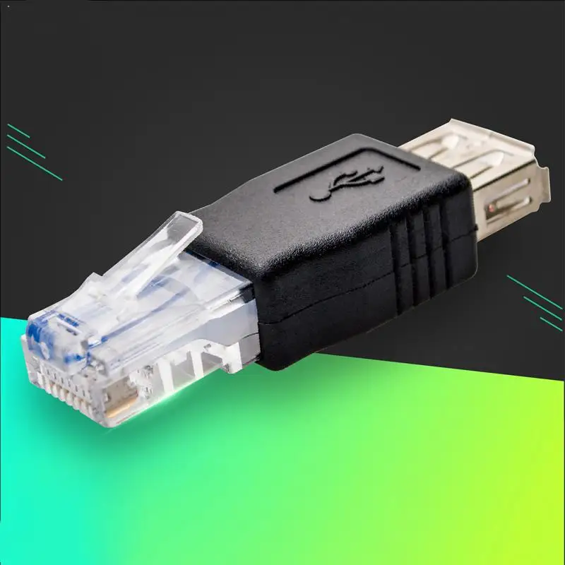 2 шт. RJ45 папа к USB гнездовой адаптер Разъем LAN сетевой разъем маршрутизатор Женский