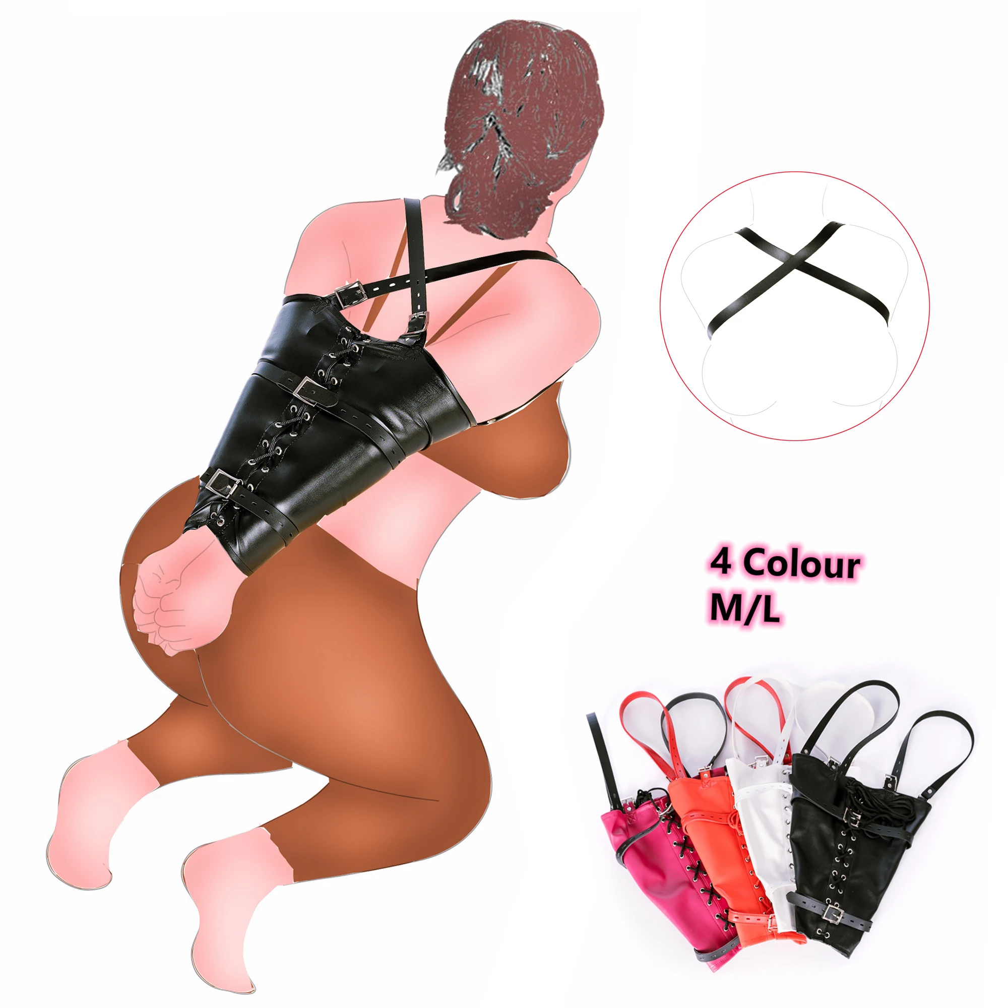 БДСМ бондаж бандаж для рук, задняя прямая куртка, кожаная подлокотная  игрушка SM, закрывающаяся перчатка с плечевыми ремнями | AliExpress