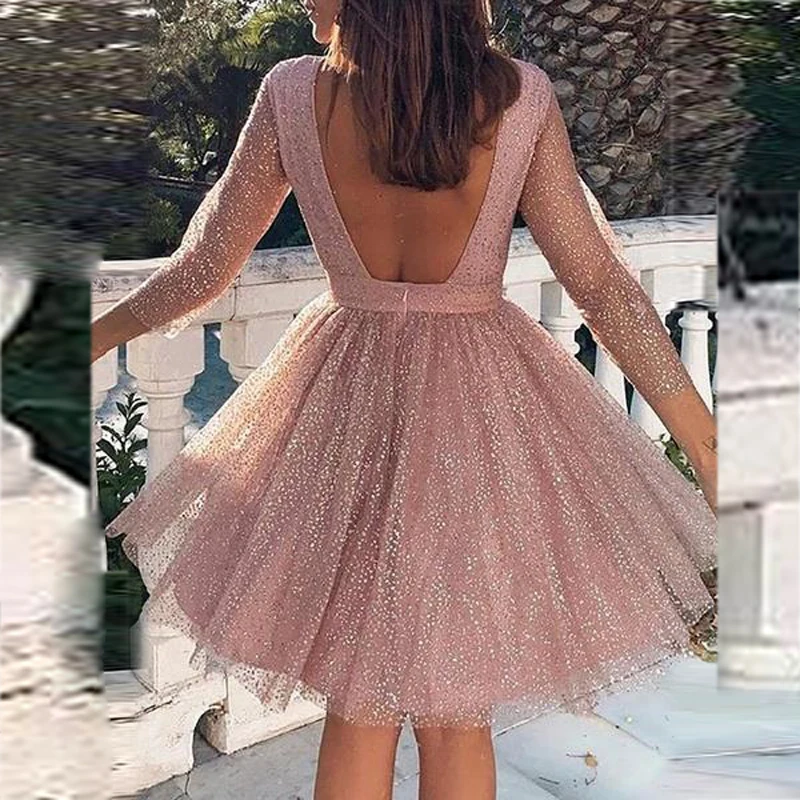 Сексуальное ажурное кружевное вечернее платье с открытой спиной женское