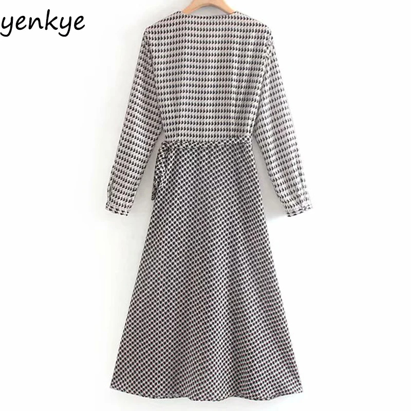 Женское винтажное лоскутное повседневное длинное платье с рисунком гусиные