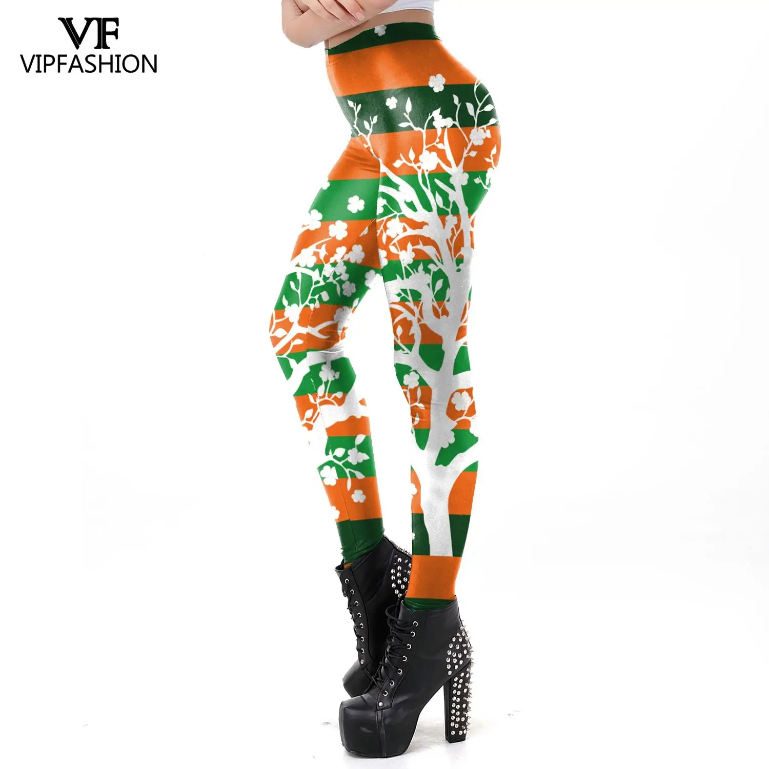 Леггинсы женские эластичные на День Св. Патрика с зеленым принтом удачу NADANBAO