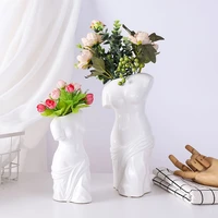 creative modern ceramic vase abstract female body art design sculpture vase home decoration ceramic planter flower pot ornaments