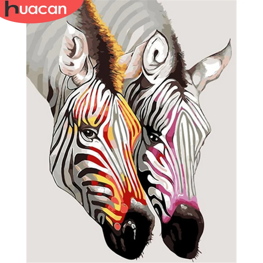 HUACAN Paint By Number Horse ручная краска ed ing Art подарок DIY картинки по номерам Зебра наборы